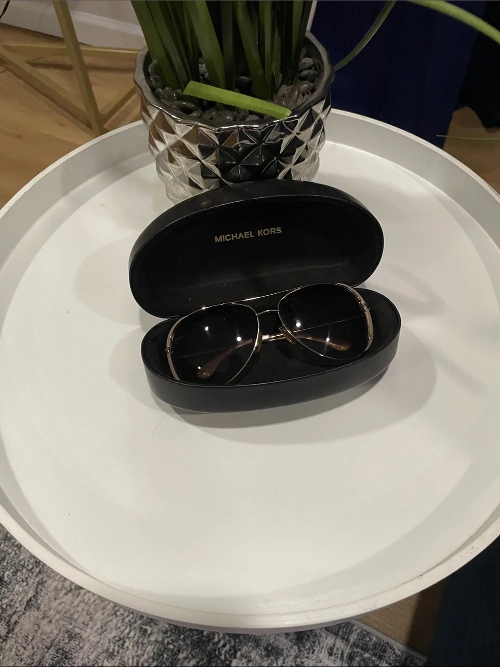 Michael Kors Gold Frame Sunglasses with Dark Lenses